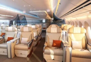 the inside of an airplane